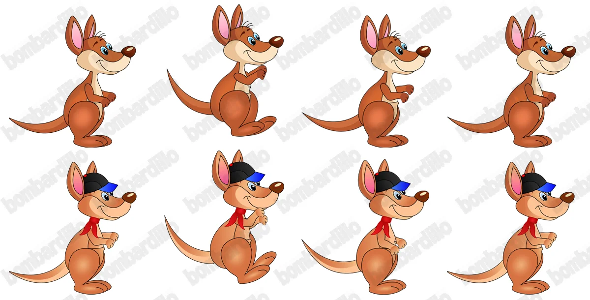Jumping and Running Kangaroo Sprite Sheet
