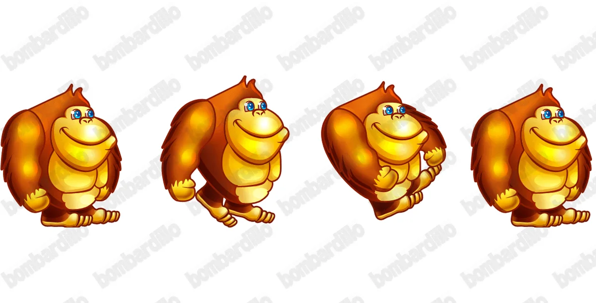 Funny Jumping Gorilla Sprite Set